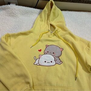 Cute Cat Hoodie - Yellow